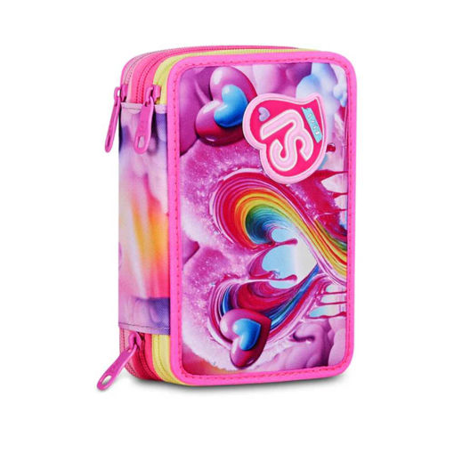 Picture of SEVEN 3 ZIP JOYFUL PINS GIRL PENCIL CASE